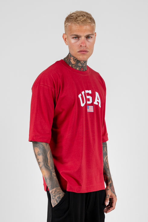 T-shirt Oversized USA - Red